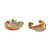 Estate Tri Color Yellow White Pink Gold Hoop 14k Earrings