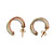 Estate Tri Color Yellow White Pink Gold Hoop 14k Earrings