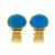 Estate 1960 Persian Turquoise 18k Yellow Gold Clip Post Earrings