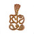 Estate Modern Open Work Pink Gold 14k Diamond Pin Pendant Enhancer 