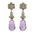 Estate Amethyst 5.00ct Briolette 14k White Gold Dangle FTC Earrings 