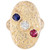 Victorian Antique .20ct Diamond Ruby Sapphire Textured Size 4 Ring 14k