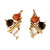 Estate 1970 Multi Color White Pink Grey Moonstone 14k Yellow Gold Earrings 