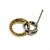 Estate Yellow & White Diamond 14k Double Circle Earrings 