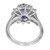 4.31 Carat Oval Sapphire Diamond Halo White Gold Mid-Century Engagement Ring