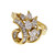 Vintage 1960 1.05ct Marquise Baguette Swirl 18k Yellow Gold Diamond Ring 