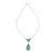 Estate 1930 English Turquoise Seed Pearl Victorian Revival Yellow Gold Necklace 