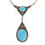 Estate 1930 English Turquoise Seed Pearl Victorian Revival Yellow Gold Necklace 