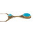 Estate 1930 English Turquoise Seed Pearl Victorian Revival Yellow Gold Necklace 