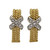 Vintage 3 Row 14k Yellow White gold Diamond “X” Earrings 