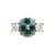 Peter Suchy Blue Green Sapphire Platinum Diamond Engagement Ring