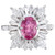 GIA Certified 1.50 Carat Pink Sapphire Diamond White Gold Ring