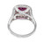 2.20 Carat Pink Red Rubellite Tourmaline Diamond Halo Platinum Engagement Ring