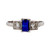 Vintage Estate Platinum Diamond 0.27ct Emerald Cut Sapphire Engagement Ring 