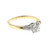 Vintage .90ct Ideal GIA Round Diamond Tapered Baguette 18k Gold Platinum Ring