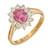 GIA Certified .75 Oval Natural Pink Sapphire Diamond Gold Engagement Ring