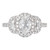 Peter Suchy .95ct Oval Half Moon Triple Halo Platinum Diamond Engagement Ring 