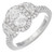 Peter Suchy .95ct Oval Half Moon Triple Halo Platinum Diamond Engagement Ring 