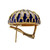 Blue White Enamel Diamond Gold Domed Clip Post Domed Earrings