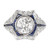 EGL 1.65 Carat Diamond Sapphire Halo Yellow Gold Platinum Engagement Ring