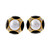 Vintage Estate 1960 Mobe Pearl Onyx Diamond 18k Clip Post Earrings 