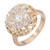 1.75 Carat Diamond Open Work Dome Gold Cocktail Cluster Ring