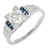 Vintage Old European Cut 1.00ct Diamond Art Deco Step Platinum Sapphire Ring 