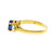Estate 1.35ct Bright Blue Sapphire Ring & Good Side Diamonds 18k Yellow Gold 