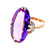 Vintage Retro 1940’s Pink White Gold 4.50ct Amethyst Ring