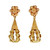 Vintage 1940 Textured 14k Yellow Gold Handmade Dangle Earrings