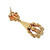 Vintage 1940 Textured 14k Yellow Gold Handmade Dangle Earrings