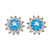 Estate 2.85ct Aqua Diamond 14k White Gold Diamond Earrings