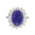 9.75 Carat Tanzanite Cabochon Diamond Halo Gold Engagement Ring