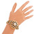 3.25 Carat Rose Cut Diamond Enamel Rose Gold Bangle Bracelet