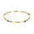 Artisanal Emerald Diamond Yellow Gold Bangle Bracelet