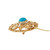 Vintage 1940 Turquoise Pin Pendant 14k Yellow Gold Granulation 