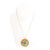 Vintage 1940 Turquoise Pin Pendant 14k Yellow Gold Granulation 