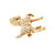 Vintage Prancing Horse Seed Pearl Diamond Pin 14k Yellow Gold 