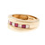 Estate Princess Cut Diamond Square Ruby Ring 14k Yellow Gold