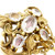 Georgian Antique Pin 1770 Rock Crystal Closed Back Settings 14k Yellow Gold 