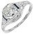 EGL Certified .40 Carat Diamond Sapphire Filigree White Gold Engagement Ring