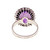 Amethyst Domed Faceted Ring Diamond Halo 14k White Gold