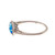 Across The Finger Blue Topaz Ring Diamond Halo 14k White Gold