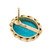 Vintage 1960 Turquoise Pierced Earrings 14k Yellow Gold 
