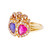Antique Victorian Natural Ruby Sapphire Ring 18k Yellow Gold Crown Design 
