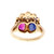 Antique Victorian Natural Ruby Sapphire Ring 18k Yellow Gold Crown Design 