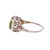 Vintage Filigree 1940 Peridot Emerald Cut Ring 14k White Gold