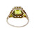 Vintage Filigree 1940 Peridot Emerald Cut Ring 14k White Gold