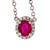 Halo Diamond By The Yard Ruby Diamond Pendant 18k White Gold 
