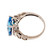 Cushion Cut Bright Blue Topaz Ring 14k White Gold Diamond